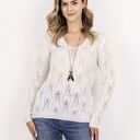 Sweter ażurowy warkocze - SWE342 ecru MKM