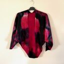 Sweter bolerko z wełny merino red&black - ręcznie barwiony kardigan S/M