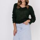 Swetrowa bluzka - SWE320 ciemny zielony MKM