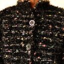 Prosty, elegancki sweter handmade - niska stójka i czarny melanż