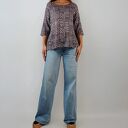 Sweter czekoladowe zygzaki, elegancki kardigan damski