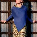 Sweter-ponczo z bawełny i akrylu - luźny handmade do pracy (M-L)