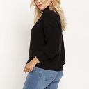 Obszerny sweter z golfem - SWE246 czarny MKM
