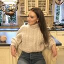 Sweter handmade chunky cable w kolorze natura z wełny merynosów, bawełny i alpaki
