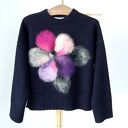 ciepły granatowy sweter oversize S