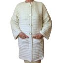 Prosty, elegancki sweter kardigan handmade, płaszczczyk