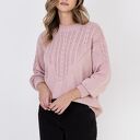 Sweter w charakterze bluzy - SWE322 pudrowy róż MKM