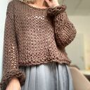 Sweter CoCo wełna ręcznie robiony brązowy handmade