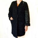 Sweter kardigan asymetryczny elegancki - ręcznie robiony na drutach