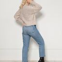 Krótki, gruby sweter bez zapięcia - SWE149 beż