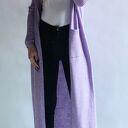 Płaszczyk, długi sweter z kapturem