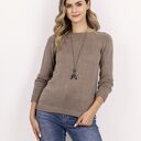 Sweterek/longsleeve z dekoltem w łódkę - SWE298 mocca MKM