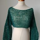 Jedwabny sweter mgiełka butelkowa zieleń