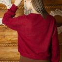 Sweter Red Tea - ręcznie wykonany sweter w melanżowej czerwieni