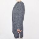 Asymetryczny, elegancki sweter handmade - kardigan z guzikiem