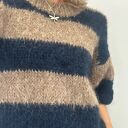 Sweter Sofy alpaka wełna ręcznie robiony granat brąz handmade