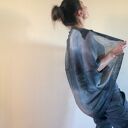 Ręcznie barwiony lniany fraczek