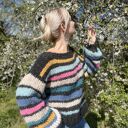 Kolorowy sweter oversize z alpaki i merynosa