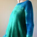 Wełniany sweter oversize turkus - szmaragd, ręcznie barwiony (one size)