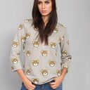Sweter z tkaniny bawełnianej z oryginalnym nadrukiem