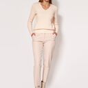 Cienki i ciepły sweter w serek - SWE243 łosoś MKM