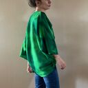 Sweter z wełny merino w odcieniach zieleni - ręcznie barwiony kardigan oversize