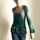 sweter rozpinany taupe&zielenie