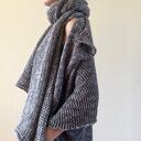 Melanżowy kardigan w kształcie kokonu z bawełny 100% - handmade Anna Damzyn