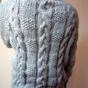 Gruby sweter z alpaki 100% w kolorze szarym - bezszwowy handmade na zimę
