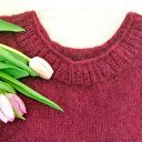 Klasyczny sweter, reglanowy rękaw - ciemna fuksja