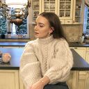 Sweter handmade chunky cable w kolorze natura z wełny merynosów, bawełny i alpaki