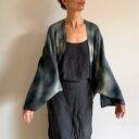 Wełniany kardigan w szarościach - ręcznie barwione merino (one size)