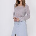 Swetrowa bluzka - SWE320 jasny szary MKM