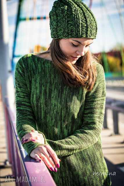 Zielony melanżowy sweter