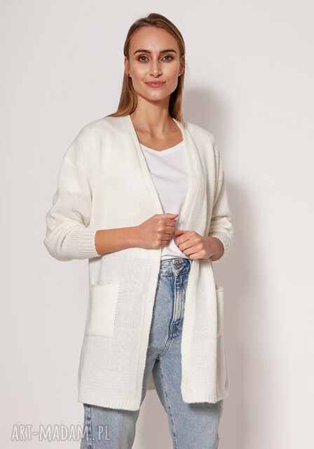 Swetrowy płaszczyk - PA013 ecru MKM