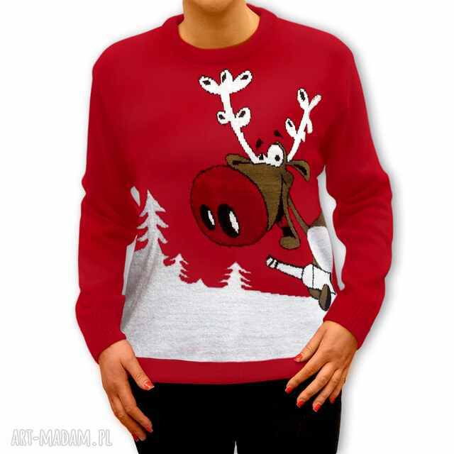 Sweter Świąteczny - UNISEX - Ulatany Renifer (S, M, L, XL, XXL)