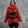 swetry: Sweter rudo czarny - Handmade prezent