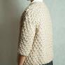 gruby short beige chunky dziergany