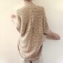 kardigan z grubej bawełnianej cieniowanej swetry kokon sweter
