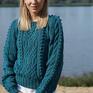 pomysł na prezent ekskluzywny sweter wykonany ręcznie na drutach z doskonałej jakości włóczki swetry świąteczny luksusowy