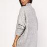LANTI urban fashion oversize sweter sweterek golf, swe116 szary ciepły