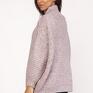 LANTI urban fashion casual sweter sweterek - golf, swe116 róż oversize