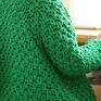swetry gruby zielony dziergany sweter