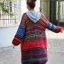 Boho kardigan - wełniany sweter swetry na drutach