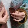 swetry: Multikolorowy - Ręczne wykonanie wełniany sweter kardigan