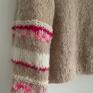 kolorowe rękawy montana beż handmade beżowy sweter