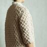 short beige chunky swetry dziergany