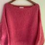 krótki oversize pomelo pink handmade swetry różowy sweter
