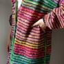 Multikolorowy boho - kolorowy swetry modny sweter