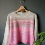 The Wool Art na drutach sweter sweterek wykonany na włóczki delikatnej i ciepłej swetry na prezent